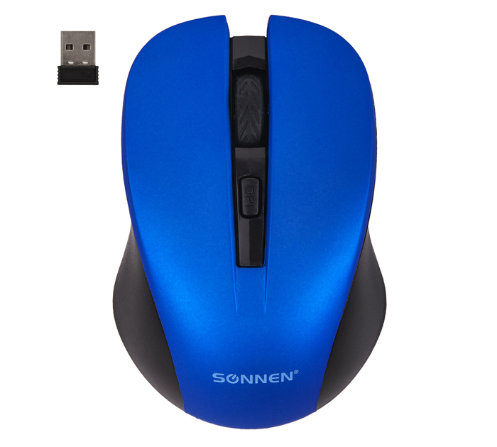 Мышь компьютерная Sonnen «V18» беспроводная, 4 кнопки, радиус действия 10м, синяя