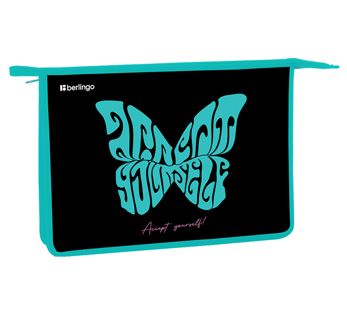 Папка для тетрадей Berlingo «Butterfly» А4, на молнии, 1 отделение