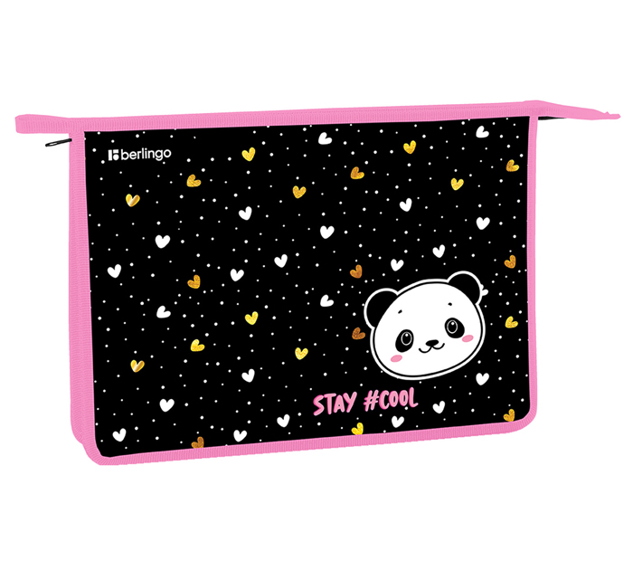 Папка для тетрадей Berlingo «Cool panda» А4, на молнии, 1 отделение