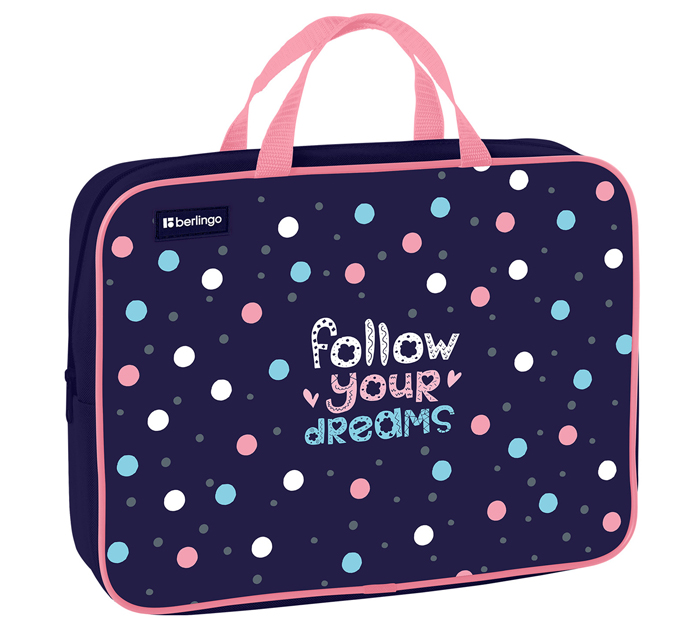 Папка-портфель текстильный Berlingo «Colored dots» А4, на молнии, 1 отделение