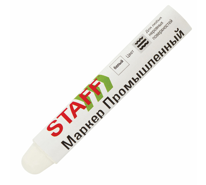 Маркер для промышленной маркировки Staff «ПМ-100» твердый, белый, 5-18мм, -20 до +40С