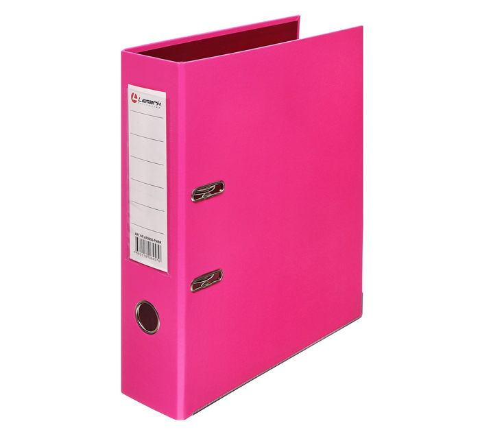 Папка-регистратор Lamark А4, ширина корешка - 75мм, розовая/бордовая, двухстороннее покрытие ПВХ