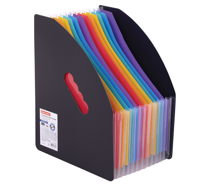 Лоток-органайзер Brauberg «Docs» вертикальный, для бумаг и документов, 13 отделений, черный