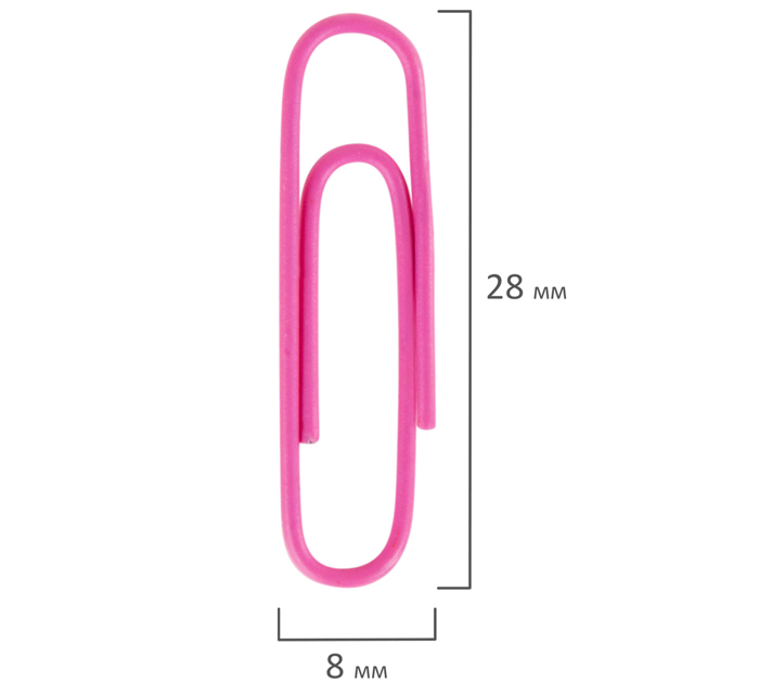 Скрепки Brauberg «Extra» цветные, 28мм, 100шт
