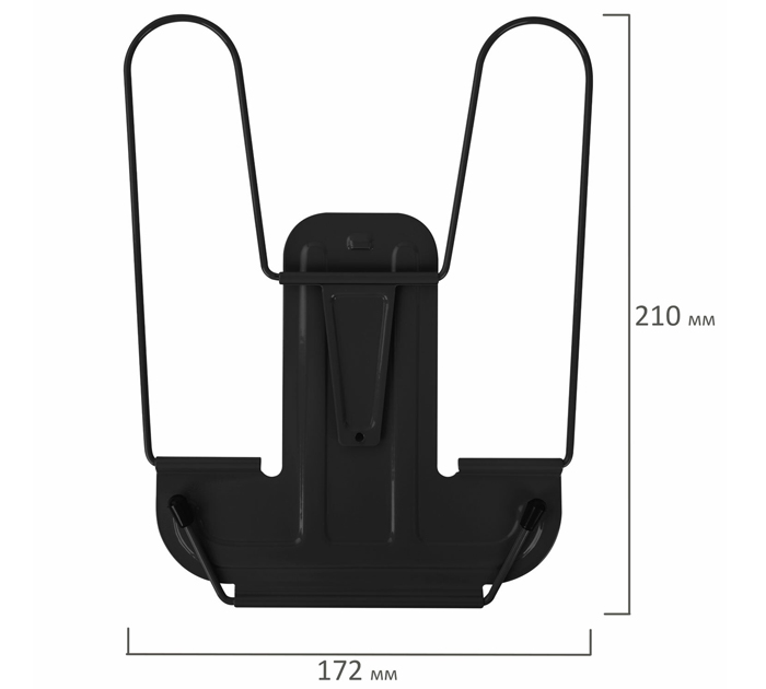 Подставка для книг Brauberg «Line+» металлическая, черная