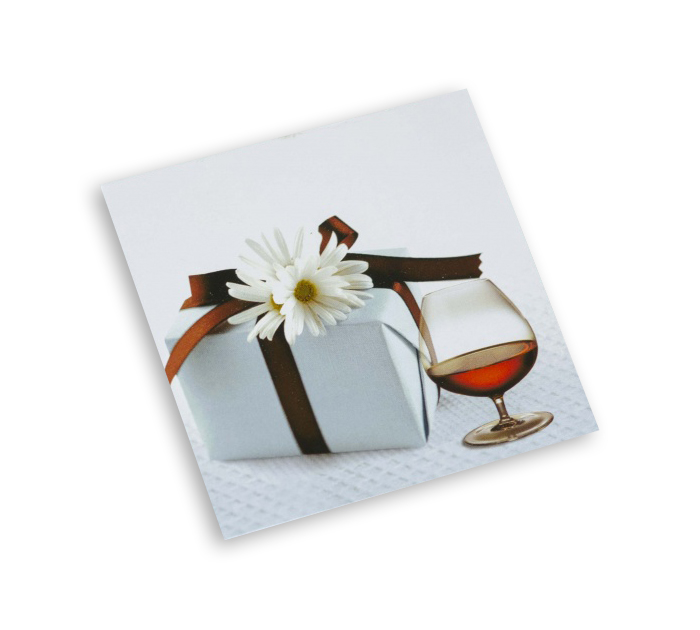 Открытка Panda Print «Бокал» 80х80мм