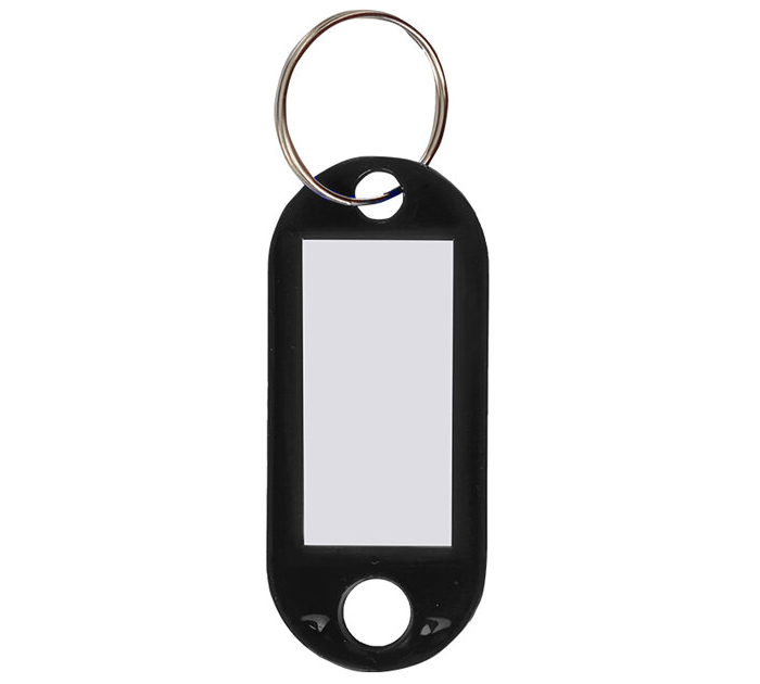 Брелок для ключей Staff черный, 50мм, инфо-окно 30х15мм