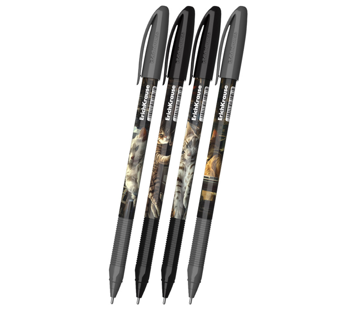 Ручка шариковая Erich Krause «U-108 Stick Big City Cats Ultra Glide Technology» синий стержень, 1.0мм, линия письма 0.3мм
