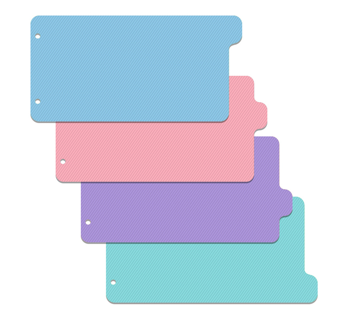 Разделитель Erich Krause «Diagonal Pastel» цветовой, 240х120мм, пластиковый, ассорти, 4шт