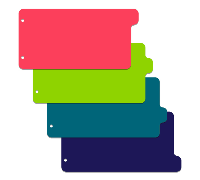 Разделитель Erich Krause «Soft Reef» цветовой, 240х120мм, пластиковый, ассорти, 4шт