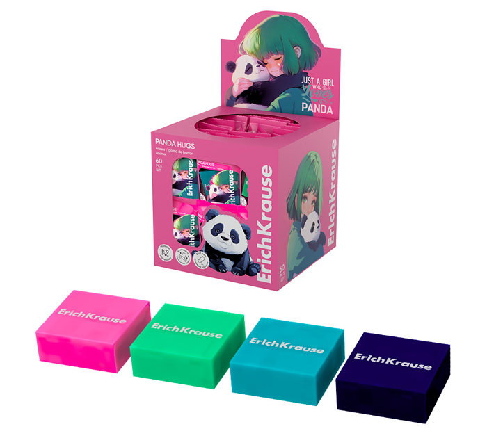 Ластик Erich Krause «Panda Hugs» 25х25х10мм