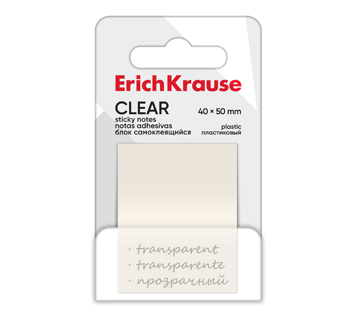 Стикеры Erich Krause «Clear» 40х50мм, пластиковые, прозрачные, 50л