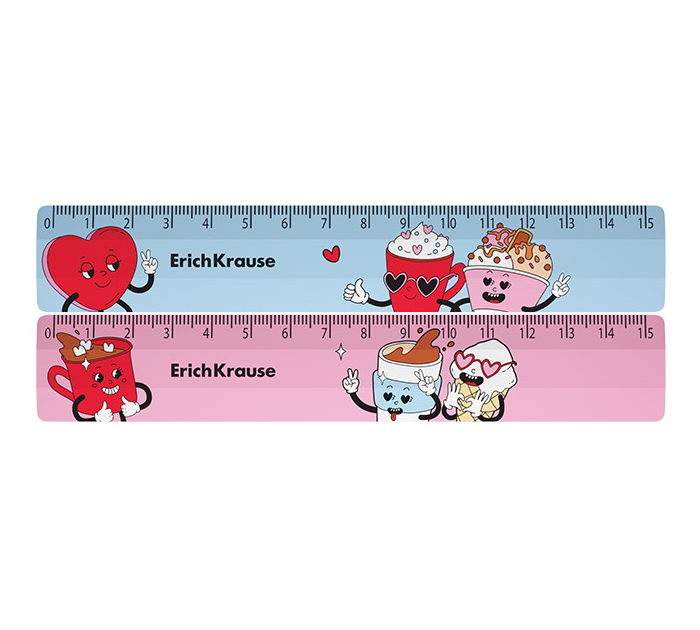 Линейка Erich Krause «Yummy» пластиковая, ассорти, 15см