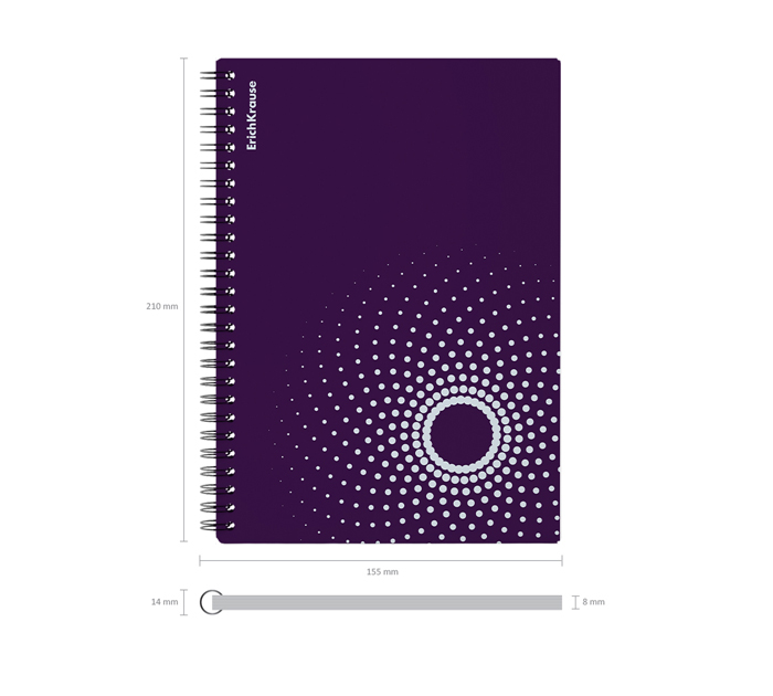 Тетрадь А5 80л клетка, на спирали, пластиковая обложка, фиолетовая, Erich Krause «Marsalа»