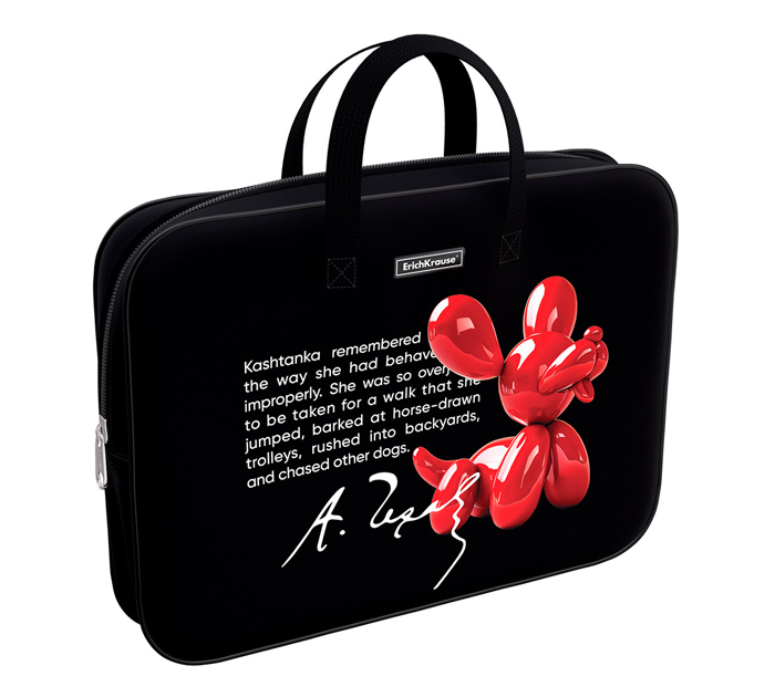 Папка-портфель текстильный Erich Krause «Balloon Dog» А4+, на молнии, 1 отделение