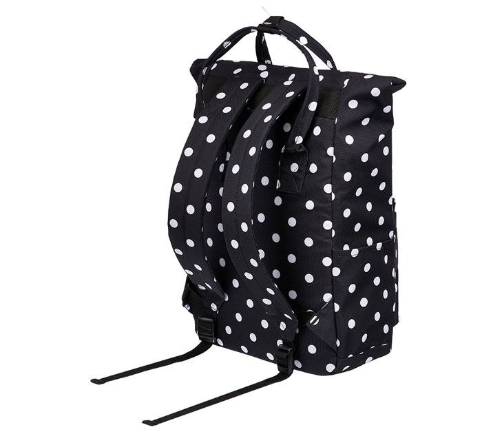 Рюкзак Erich Krause «ActiveLine Rolltop 17L Dots in Black» 290х450х140мм, 1 отделение, 3 кармана