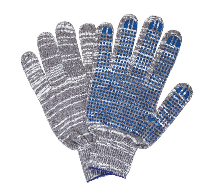 Перчатки трикотажные Laima «Люкс» универсальные, 10класс, 133текс, точечное ПВХ, 5 пар