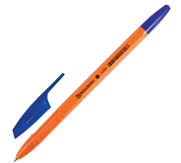 Ручка шариковая Brauberg «X-333 Orange» синий стержень, 0.7мм, линия письма 0.35мм