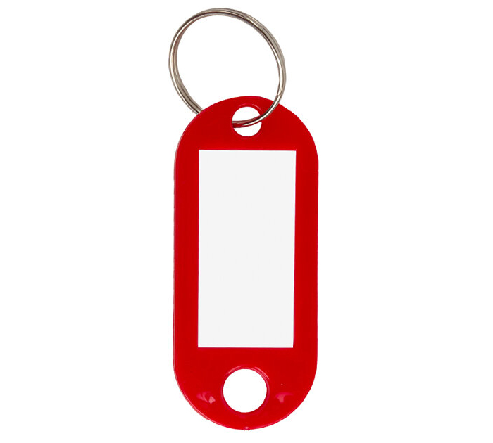 Брелок для ключей Staff красный, 52мм, инфо-окно 32х15мм