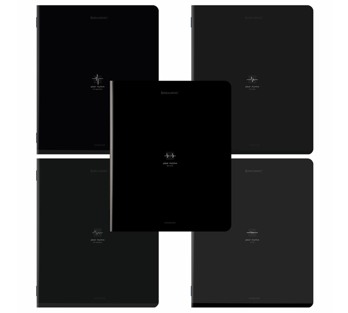 Тетрадь А5 48л  клетка, софт-тач, Brauberg «Ритм»