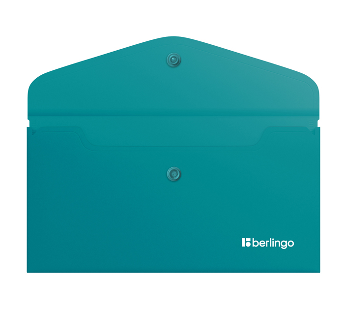 Папка-конверт Berlingo «Soft Touch» С6, на кнопке, бирюзовая, 200мкм