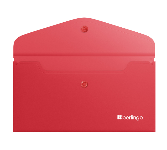 Папка-конверт Berlingo «Soft Touch» С6, на кнопке, коралловая, 200мкм