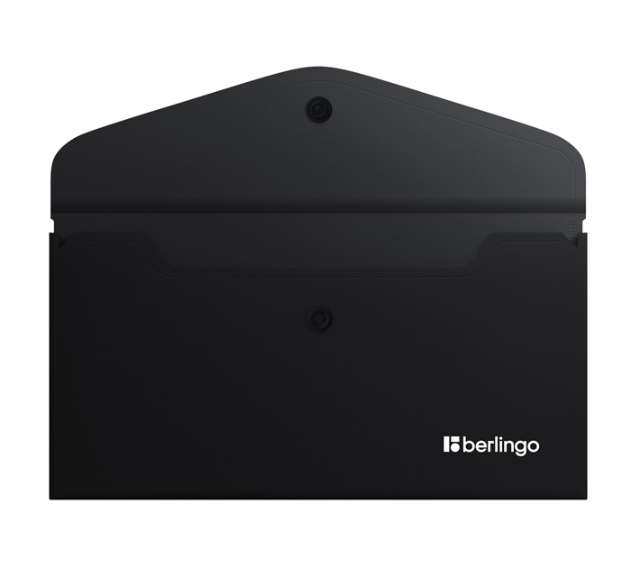 Папка-конверт Berlingo «Soft Touch» С6, на кнопке, черная, 200мкм