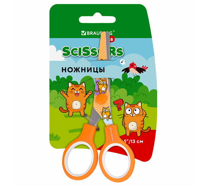 Ножницы Brauberg Kids «Котики» детские, 130мм