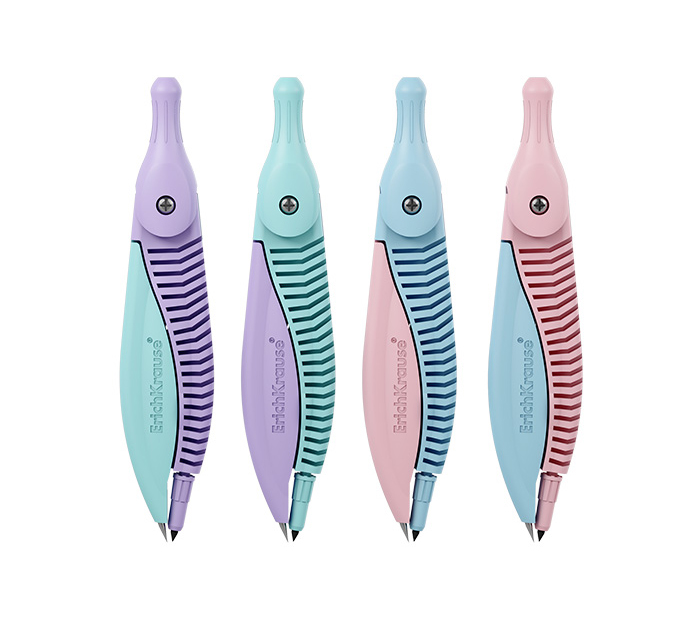 Циркуль  Erich Krause «Pastel» пластиковый, 122мм, ассорти