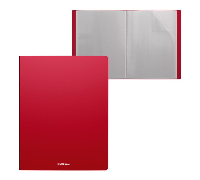 Папка с файлами Erich Krause «Matt Classic» А4, 30 карманов, пластиковая, красная, 400мкм, 17мм