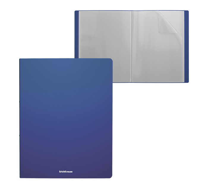 Папка с файлами Erich Krause «Matt Classic» А4, 30 карманов, пластиковая, синяя, 400мкм, 17мм