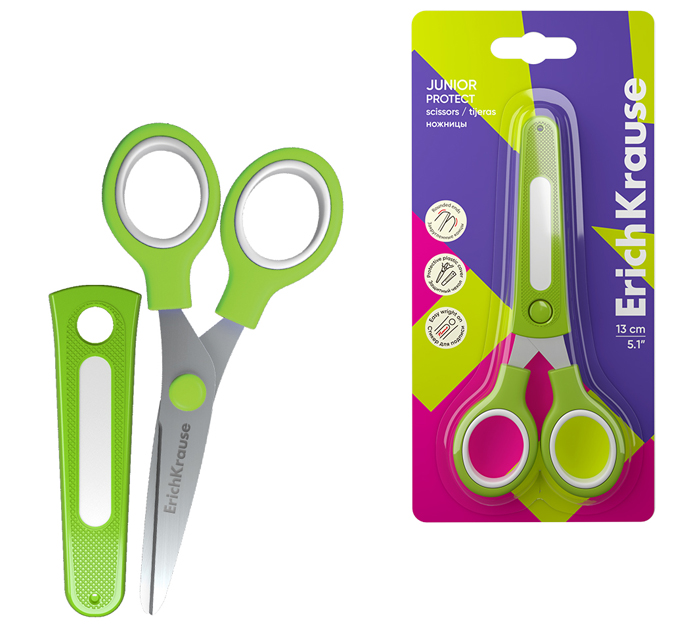 Ножницы Erich Krause «Junior Protect» детские, 130мм, в чехле
