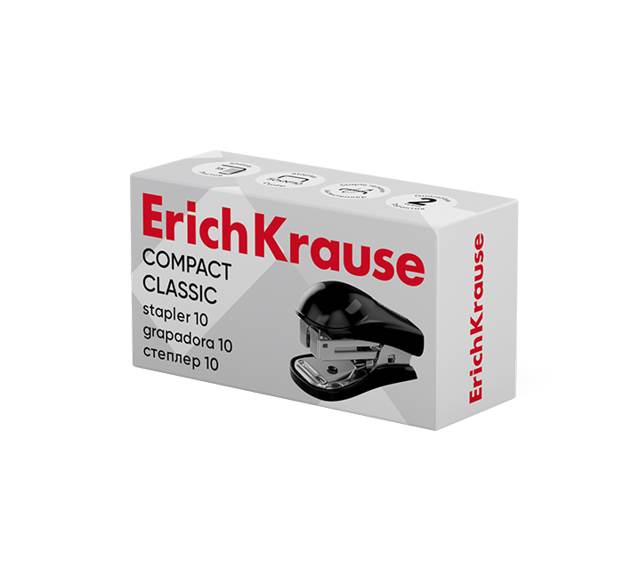 Степлер Erich Krause «Compact Classic» №10, на 15л, черный