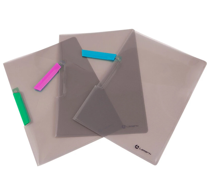 Папка с боковым зажимом Lamark клипом, А4, 500мкм, ассорти