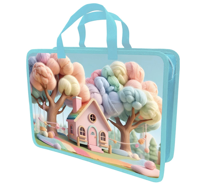 Папка-портфель пластиковый Lamark «Уютный домик» А4, на молнии, 1 отделение