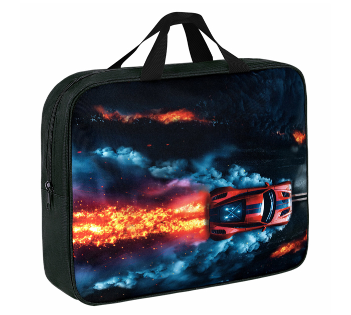 Папка-портфель текстильный Brauberg «Foggy car» А4, на молнии, 1 отделение