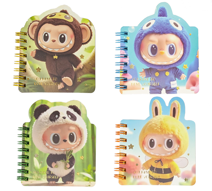 Блокнот В7 на спирали Mazari «Лабубу» 60л, линейка