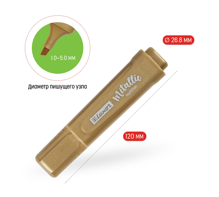 Маркеры текстовые (набор) Luxor «Textliter Metallic» 4 цвета, 1-5мм