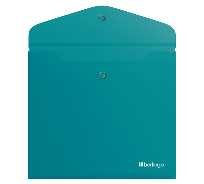 Папка-конверт Berlingo «Soft Touch» А5+, на кнопке, бирюзовая, 200мкм