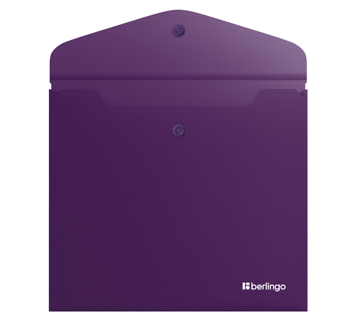 Папка-конверт Berlingo «Soft Touch» А5+, на кнопке, фиолетовая, 200мкм