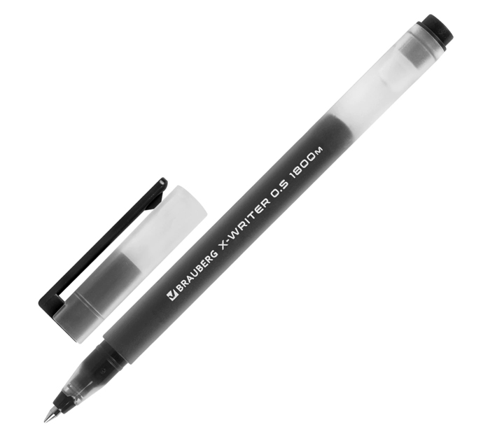 Ручка гелевая Brauberg «X-writer» черный стержень, 0.5мм, линия письма 0.4мм