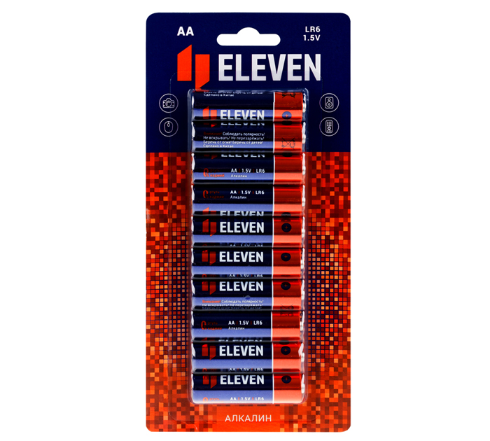 Элемент питания Eleven АА LR06, 1.5V, 10шт