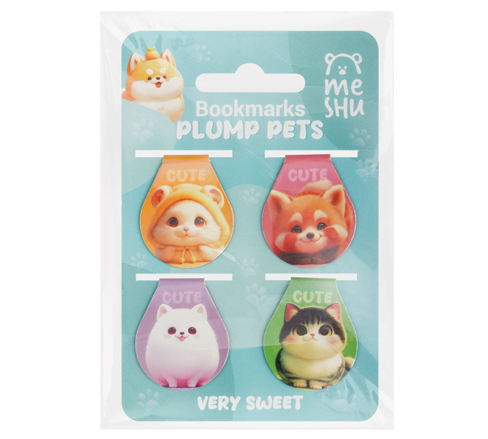 Закладка для книг Meshu «Plum pets» магнитная, 4шт
