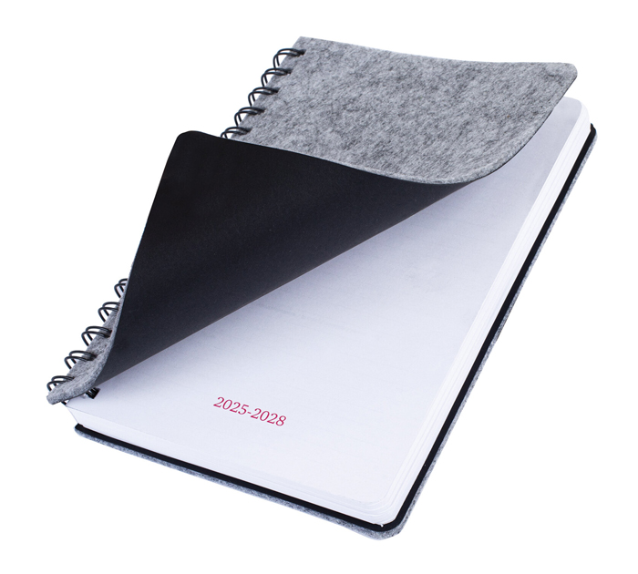 Ежедневник недатированный Brauberg «Felt» А5, серый, войлок, на спирали, 320стр