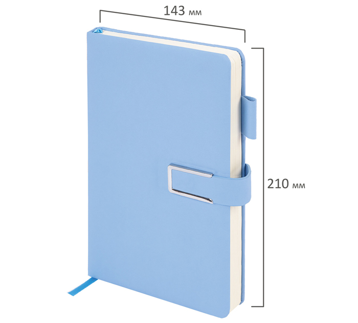 Ежедневник недатированный Brauberg «Dainty» А5, голубой, кожзам, 320стр