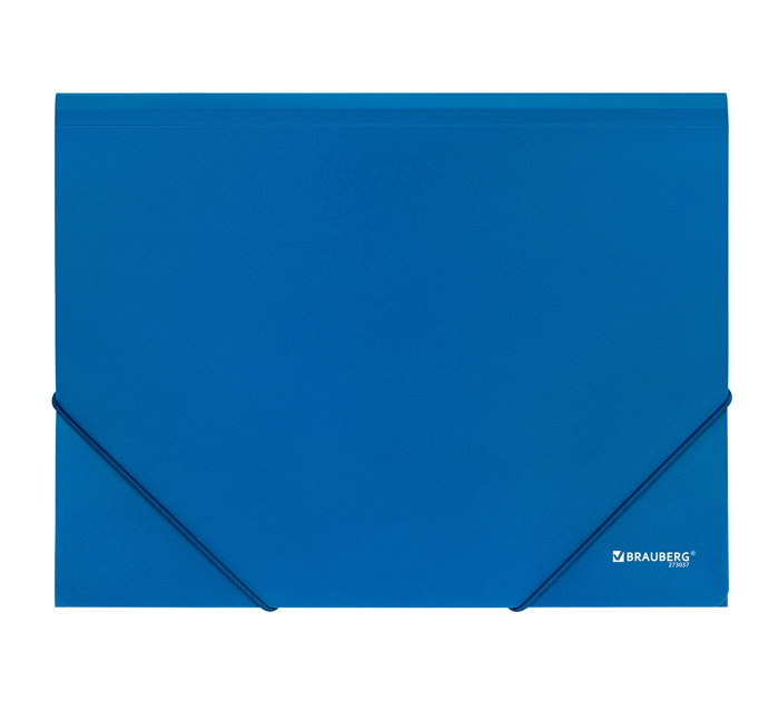 Папка на резинке Brauberg «Universal» А4, пластиковая, синяя, 500мкм