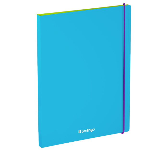 Папка с боковым зажимом Berlingo «Raze» А4, пластиковая, голубая, 600мкм, 17мм