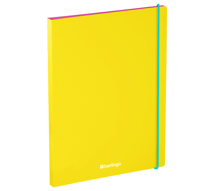 Папка с боковым зажимом Berlingo «Raze» А4, пластиковая, желтая, 600мкм, 17мм