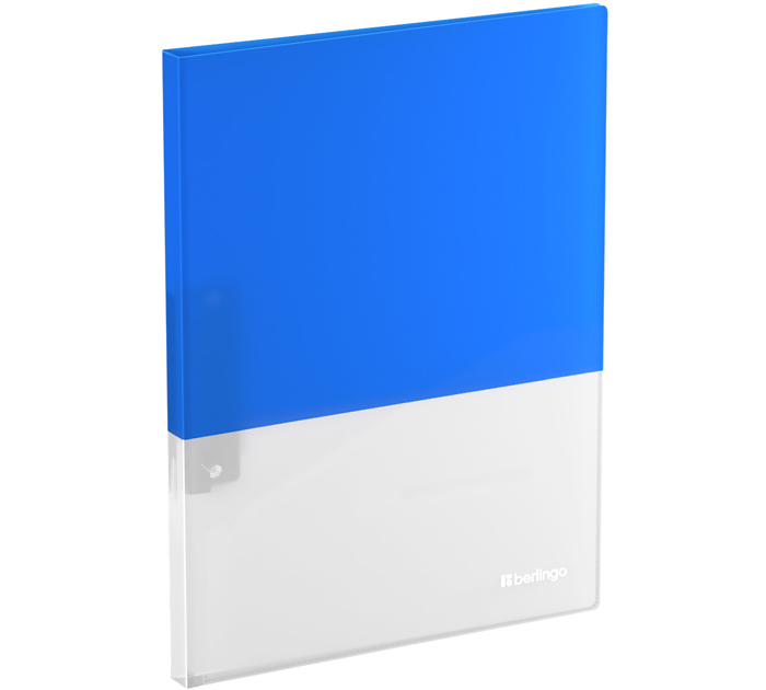 Папка с боковым зажимом Berlingo «Semicolor» А4, пластиковая, голубая, 700мкм, 17мм