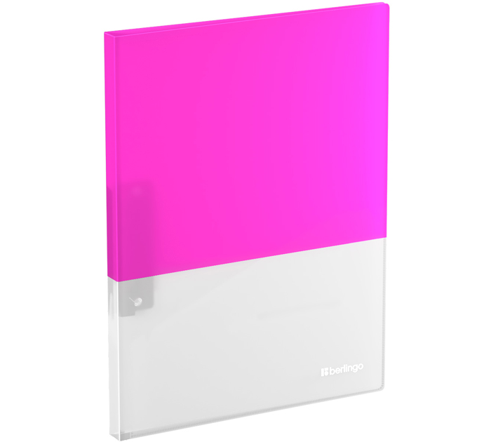 Папка с боковым зажимом Berlingo «Semicolor» А4, пластиковая, розовая, 700мкм, 17мм